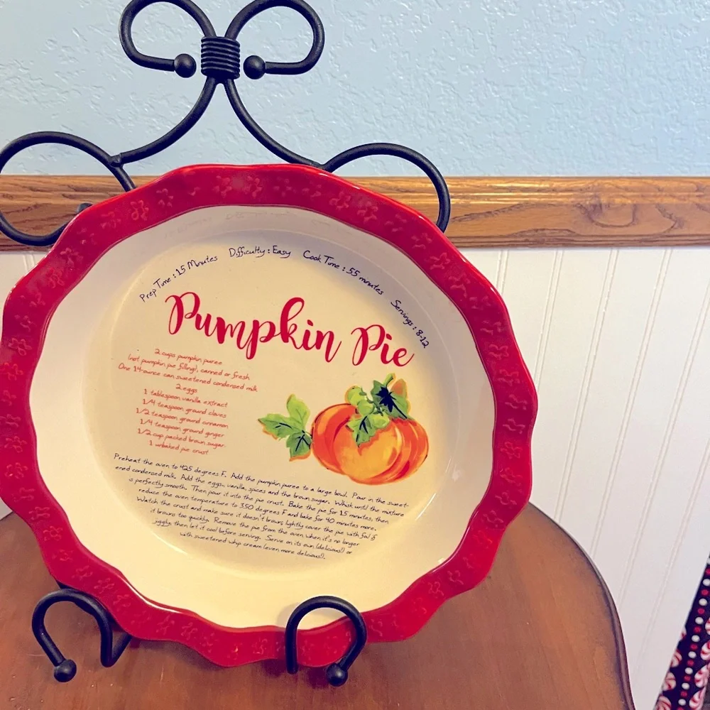 Pioneer Woman Dazzling Dahlia Pumpkin Pie Plate